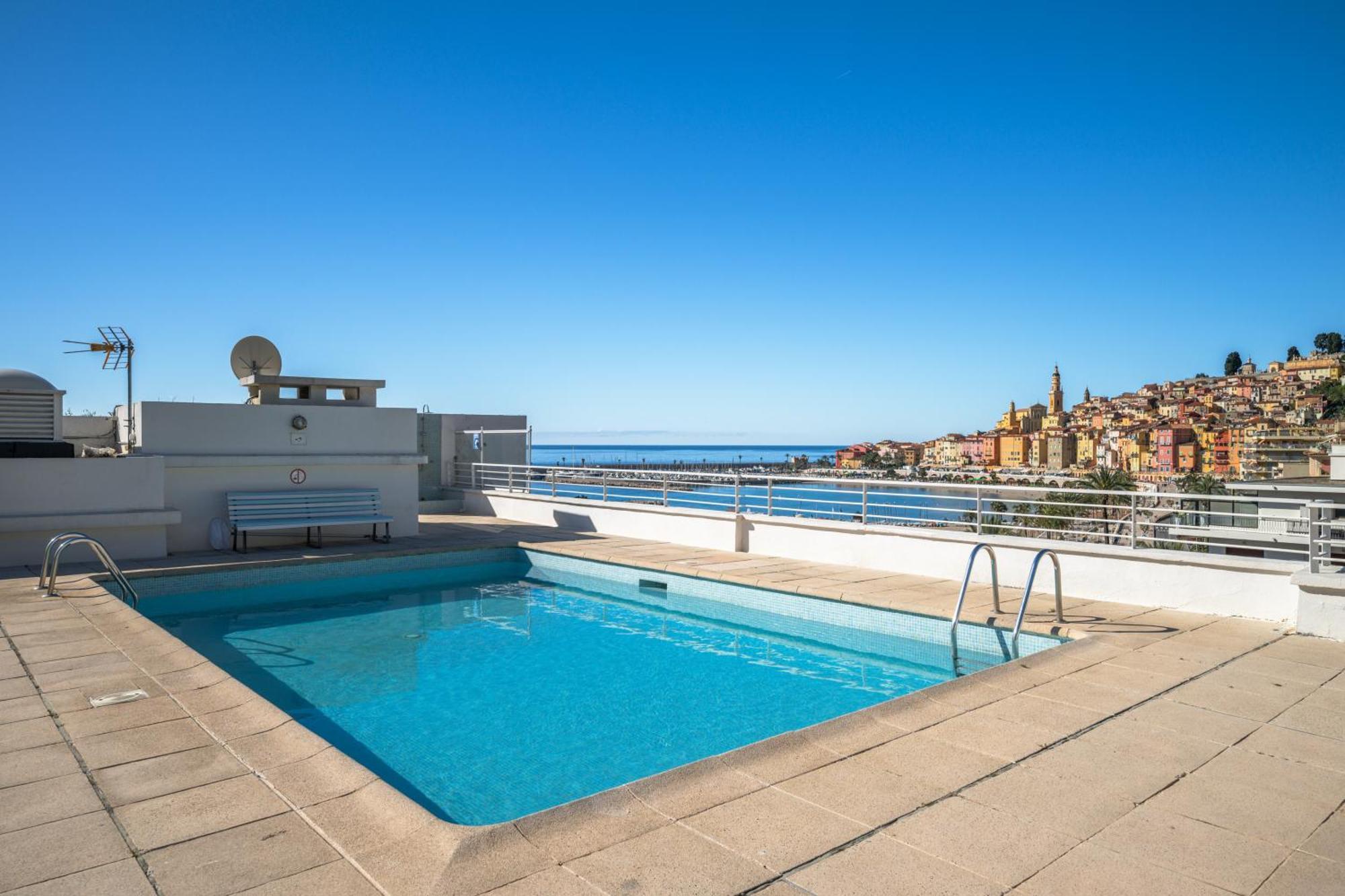 Le Rocamare - Piscine Toit Terrasse - Parking Prive - Terrasse Apartamento Menton Exterior foto